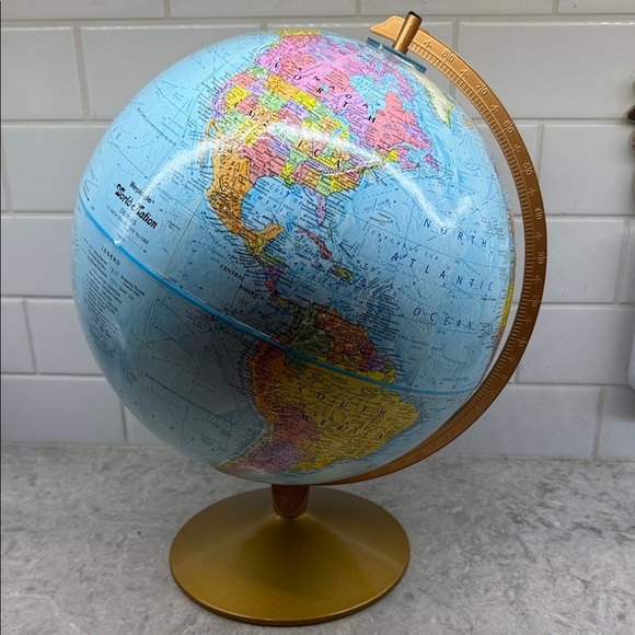 Vintage Replogle World Nation 12 in diameter, gold colour metal cradle stand - Picture 1 of 1